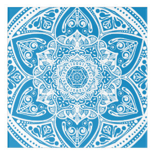 Bluebird Mandala Acrylic Print
