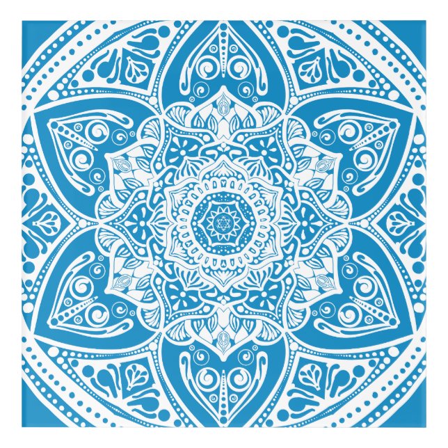 Bluebird Mandala Acrylic Print (Front)