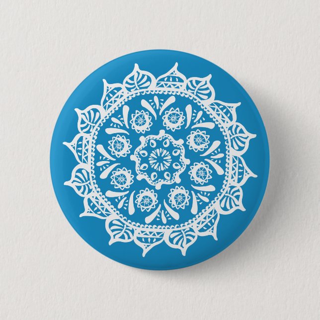 Bluebird Mandala Button (Front)