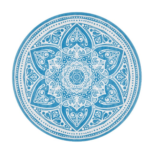 Bluebird Mandala Cutting Board (Front)