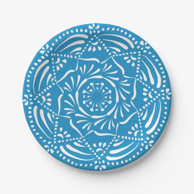 Bluebird Mandala Paper Plates (Front)