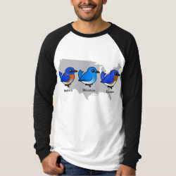 Bluebird Map Men's Canvas Long Sleeve Raglan T-Shirt