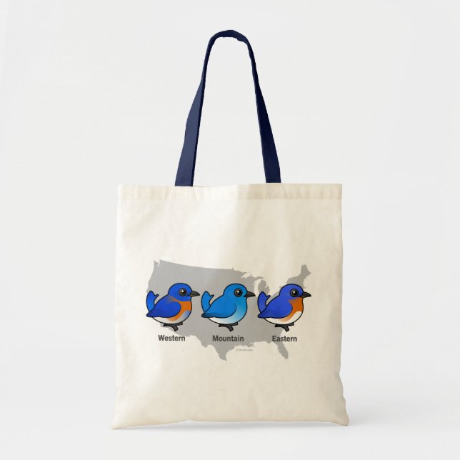 Bluebird Map Tote Bag (Front)