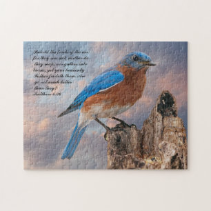 BLUEBIRD- Matthew 6:26 Jigsaw Puzzle