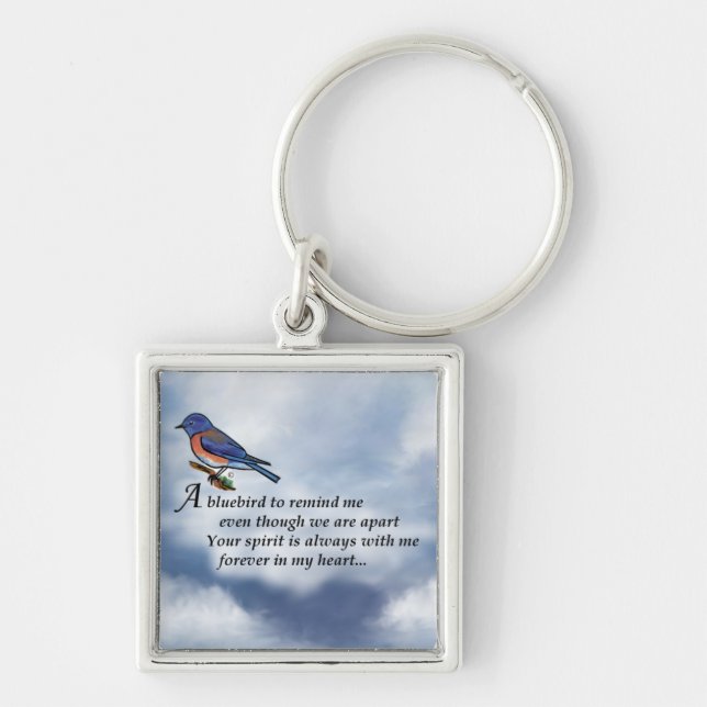 Bluebird Memorial Poem Keychain (Front)