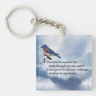 Bluebird Memorial Poem Keychain