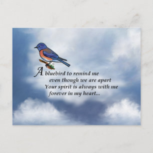 Bluebird Memorial Poem Postcard