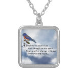 Bluebird Memorial Poem Silver Plated Necklace at Zazzle