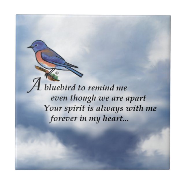 Bluebird Memorial Poem Tile (Front)