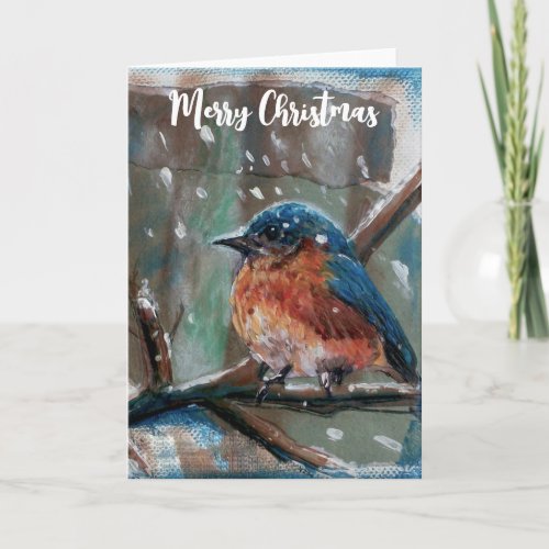 Bluebird Merry Christmas Card