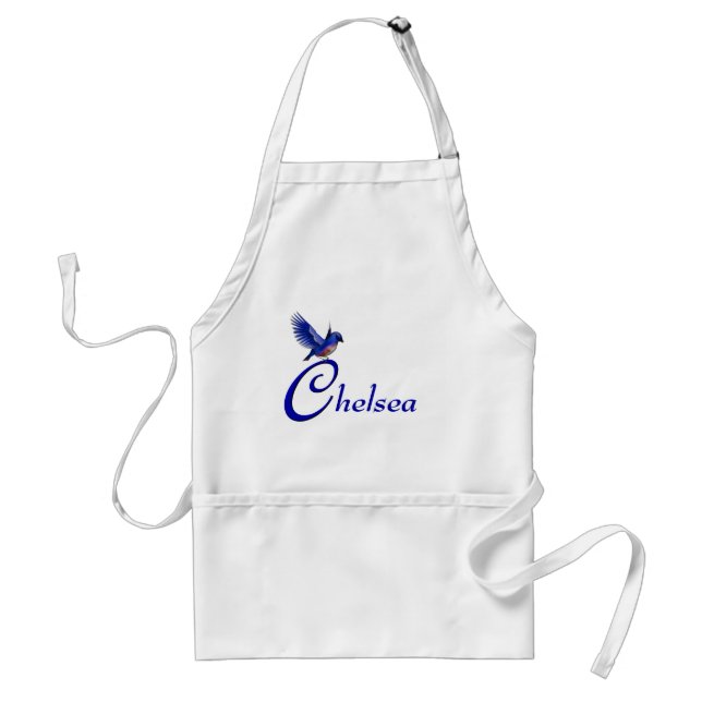 Bluebird Monogram C Your Name Personalized Adult Apron (Front)