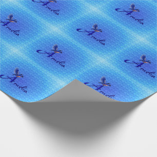 Bluebird Monogram Initial A Personalized Wrapping Paper
