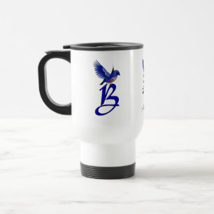 Bluebird Monogram Initial B Elegant Personalized Travel Mug