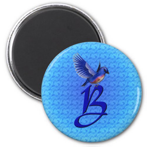 Bluebird Monogram Initial B Magnet