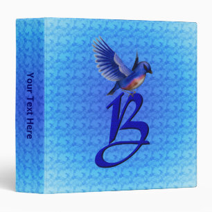 Bluebird Monogram Initial B Personalized 3 Ring Binder