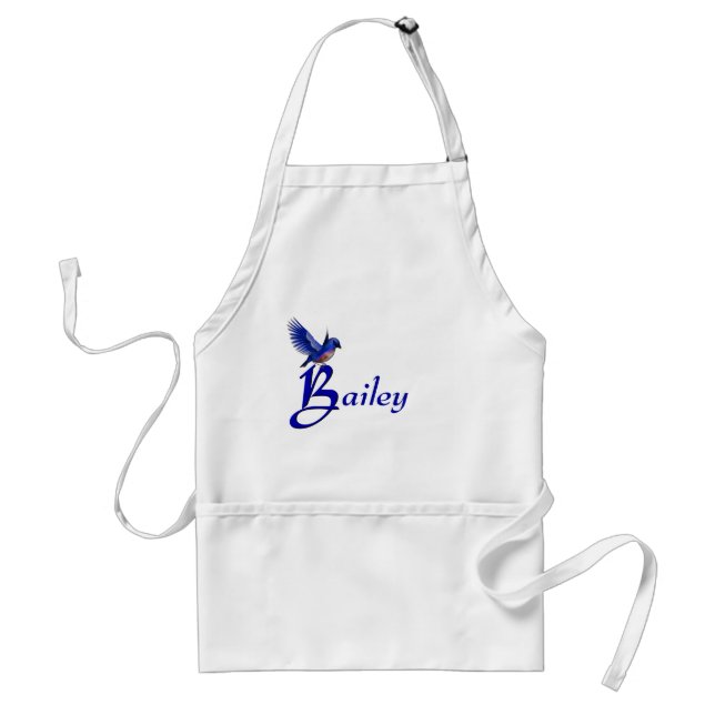 Bluebird Monogram Initial B Personalized Name Adult Apron (Front)