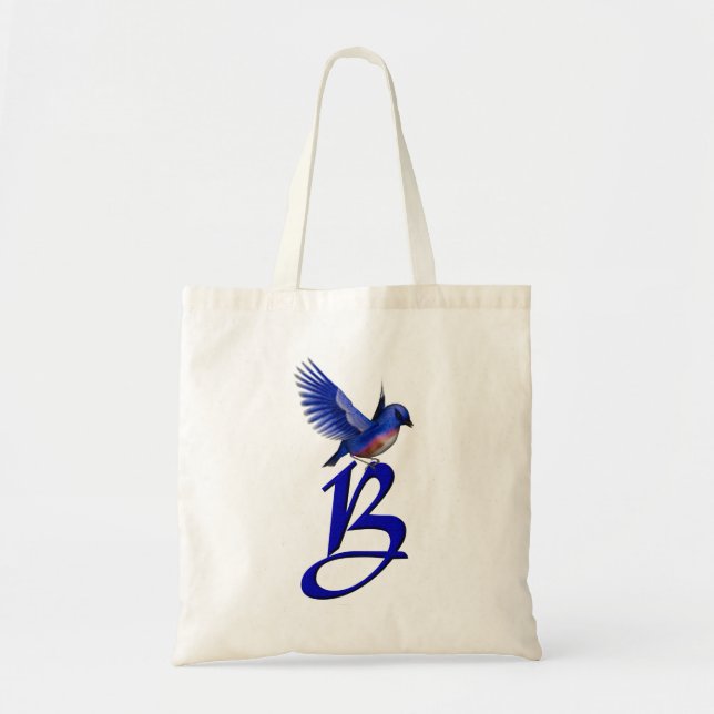 Bluebird Monogram Initial B Tote Bag (Front)