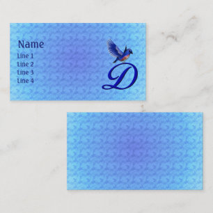 Bluebird Monogram Initial D Elegant Business Card