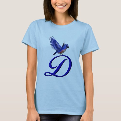 Bluebird Monogram Initial D Elegant T_Shirt