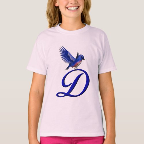 Bluebird Monogram Initial D Elegant  T_Shirt