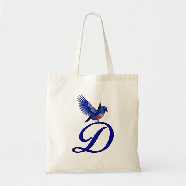 Bluebird Monogram Initial D Tote Bag (Front)
