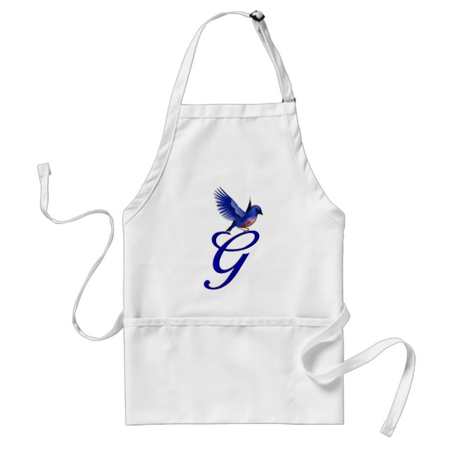 Bluebird Monogram Initial G Elegant Adult Apron (Front)