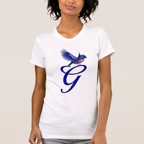 Bluebird Monogram Initial G Elegant T_Shirt