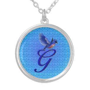 Bluebird Monogram Initial G Silver Plated Necklace