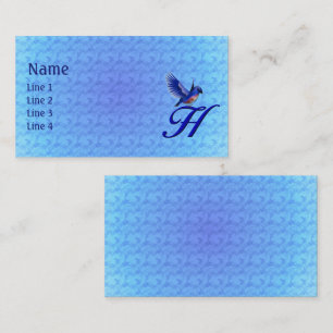 Bluebird Monogram Initial H Elegant Business Card