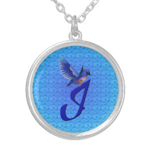 Bluebird Monogram Initial I Silver Plated Necklace