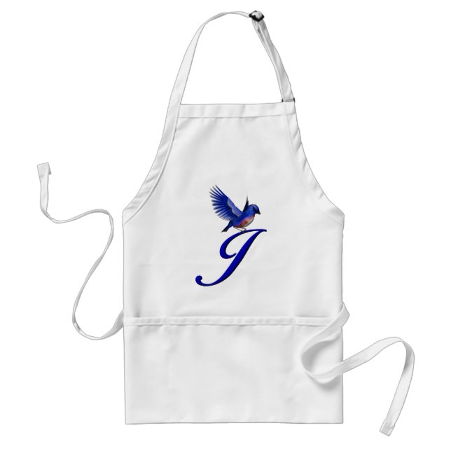 Bluebird Monogram Initial J Adult Apron (Front)