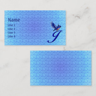 Bluebird Monogram Initial J Elegant Business Card