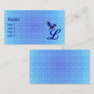 Bluebird Monogram Initial L Elegant Business Card