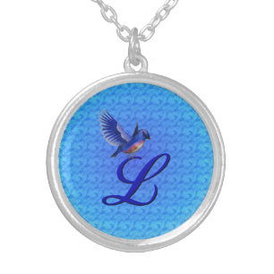 Bluebird Monogram Initial L Silver Plated Necklace