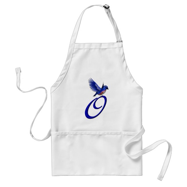 Bluebird Monogram Initial O Adult Apron (Front)