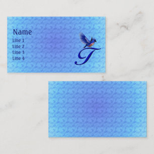 Bluebird Monogram Initial T Elegant Business Card