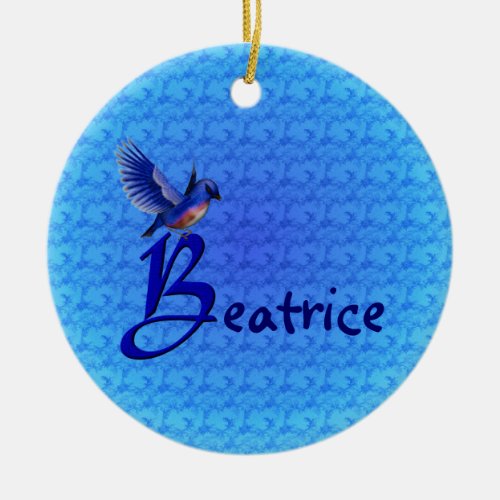 Bluebird Monogram Your Name Initial B  Ceramic Ornament