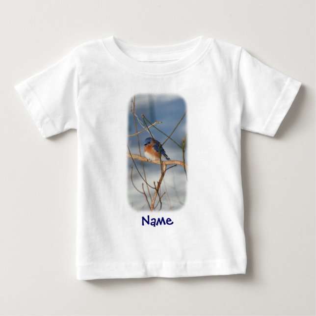 Bluebird Monogram Your Name Personalized Baby T-Shirt (Front)