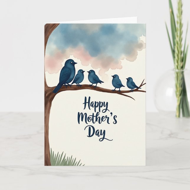 Bluebird Mothers Day Family Card (Front)