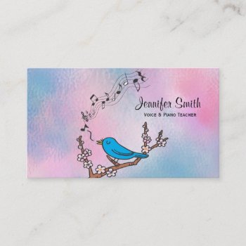 Bluebird Music Teacher Business Card by Koobear at Zazzle