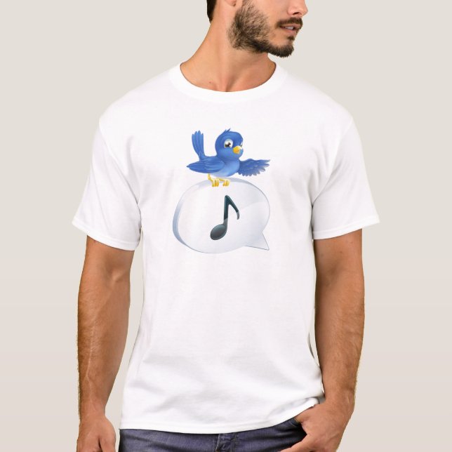 Bluebird musical note speech bubble T-Shirt (Front)