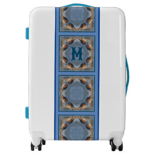 Bluebird Nature Abstract Art Monogram Luggage