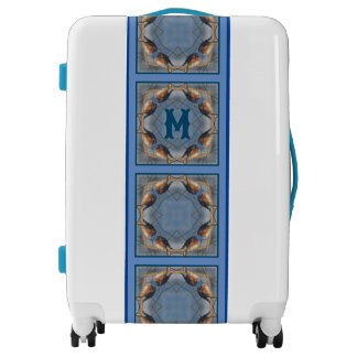 Bluebird Nature Abstract Art Monogram Luggage