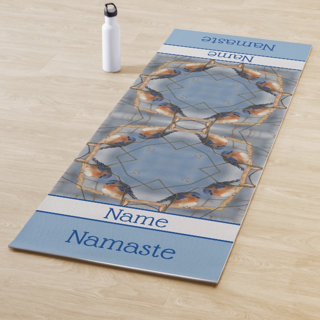Bluebird Nature Abstract Art  Personalized Yoga Mat (In Situ)