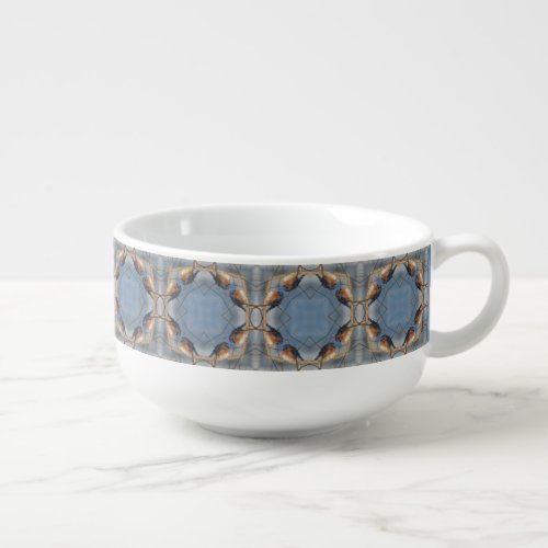 Bluebird Nature Abstract Art Soup Mug