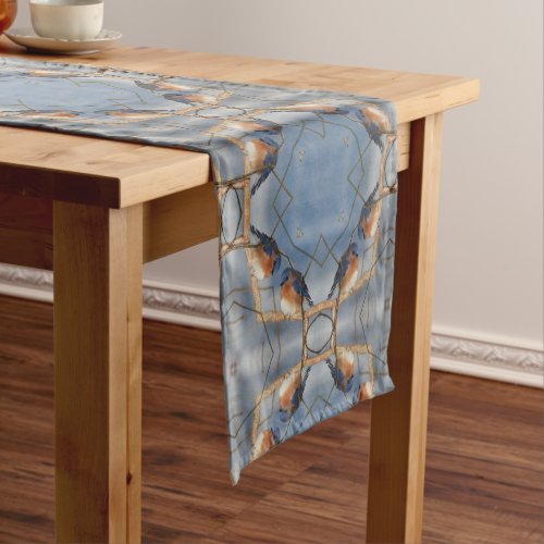 Bluebird Nature Abstract Kaleidoscope      Short Table Runner