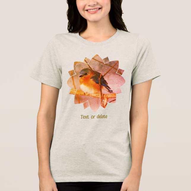 Bluebird Nature Art Personalized  Tri-Blend Shirt (Front)