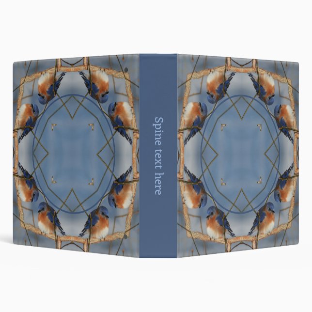 Bluebird Nature Frame Create Your Own Photo 3 Ring Binder (Background)