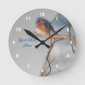 Bluebird Nature Personalized Round Clock