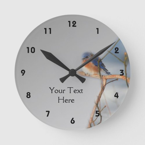 Bluebird Nature Personalized Round Clock